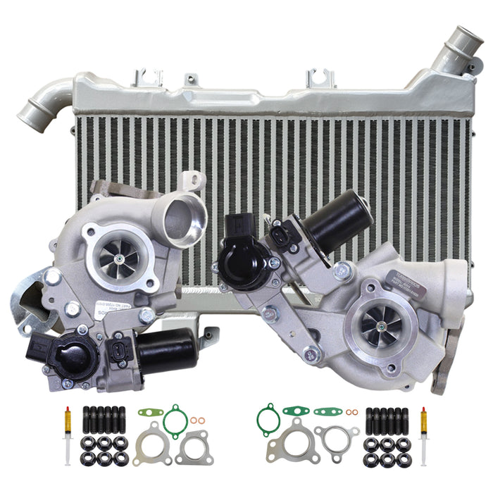 Upgrade Billet Turbo Charger With 48mm Intercooler For Toyota Land Cruiser VDJ200 200 Series 1VD-FTV V8 4.5L