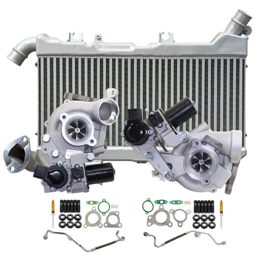 Upgrade Billet Turbo Charger With 48mm Intercooler And Genuine Oil Feed Pipe For Toyota Land Cruiser VDJ200 200 Series 1VD-FTV V8 4.5L