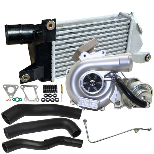 Upgrade Billet Turbo Charger With 50mm Intercooler & Hoses And Genuine Oil Feed Pipe For Mitsubishi Triton MN 4D56 2.5L 2WD VT10