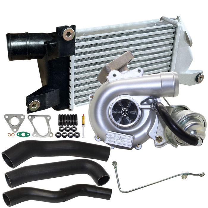 Upgrade Billet Turbo Charger With 50mm Intercooler & Hoses And Genuine Oil Feed Pipe For Mitsubishi Triton MN 4D56 2.5L 2WD VT10