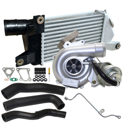 Upgrade Billet Turbo Charger With 50mm Intercooler & Hoses And Genuine Oil Feed Pipe For Mitsubishi Triton MN 4D56 2.5L 2WD VT10