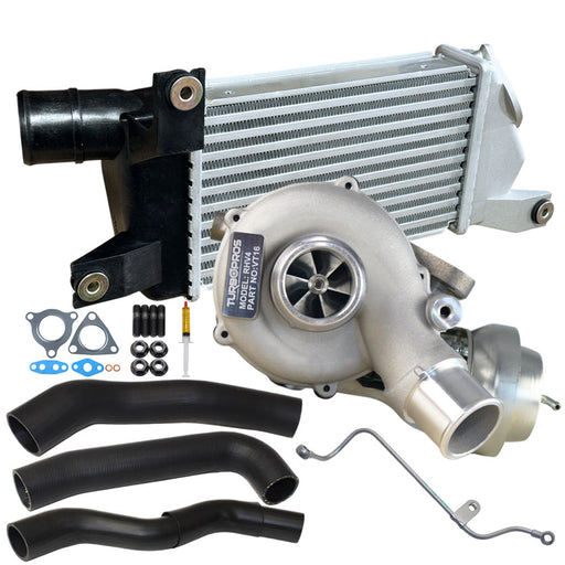 Upgrade Billet Turbo Charger With 50mm Intercooler & Hoses And Genuine Oil Feed Pipe For Mitsubishi Challenger 4D25 2.5L 2009 Onwards