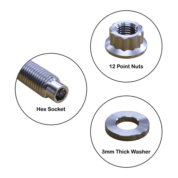 Titanium Exhaust Manifold & Turbo Stud Kit For Nissan Pathfinder R51 YD25 2.5L-4 Bolt type