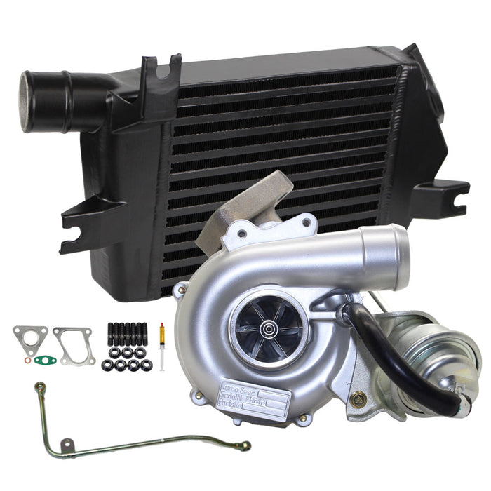 Upgrade Billet Turbo Charger With 60mm Intercooler And Genuine Oil Feed Pipe For Mitsubishi Challenger 4D56 2.5L VT10