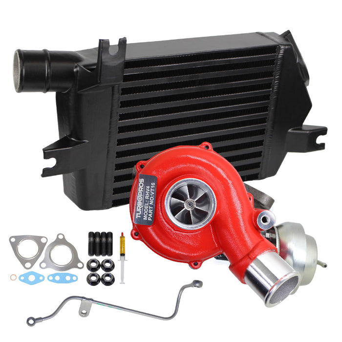 GEN1 High Flow Turbo Charger With 60mm Intercooler And Genuine Oil Feed Pipe For Mitsubishi Challenger 4D56 2.5L VT16