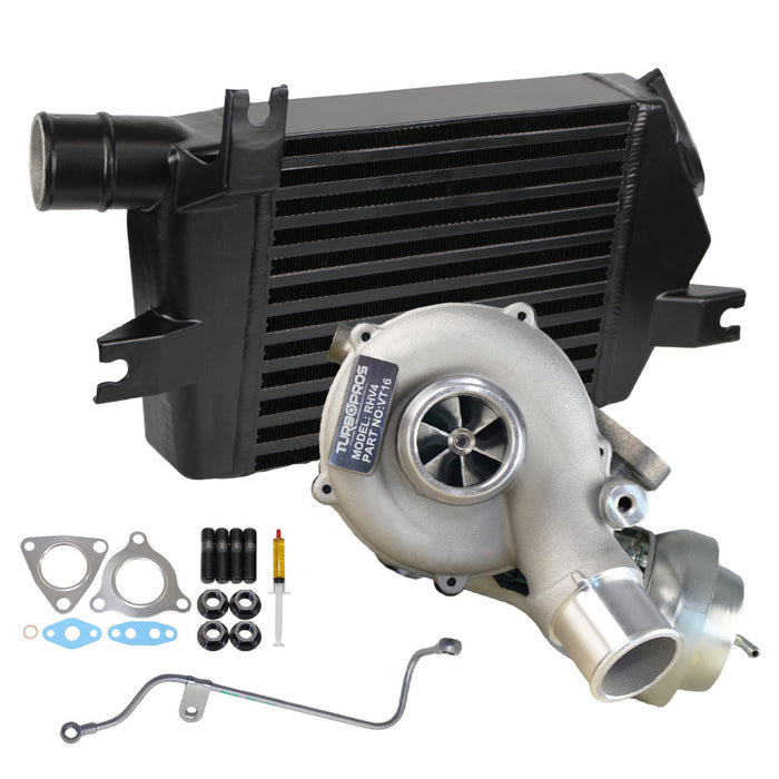 Upgrade Billet Turbo Charger With 60mm Intercooler And Genuine Oil Feed Pipe For Mitsubishi Challenger 4D56 2.5L VT16